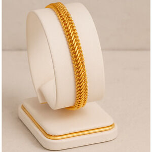 Vintage 14k Gold Double Curb Link Bracelet – 7", Bold Chain Statement